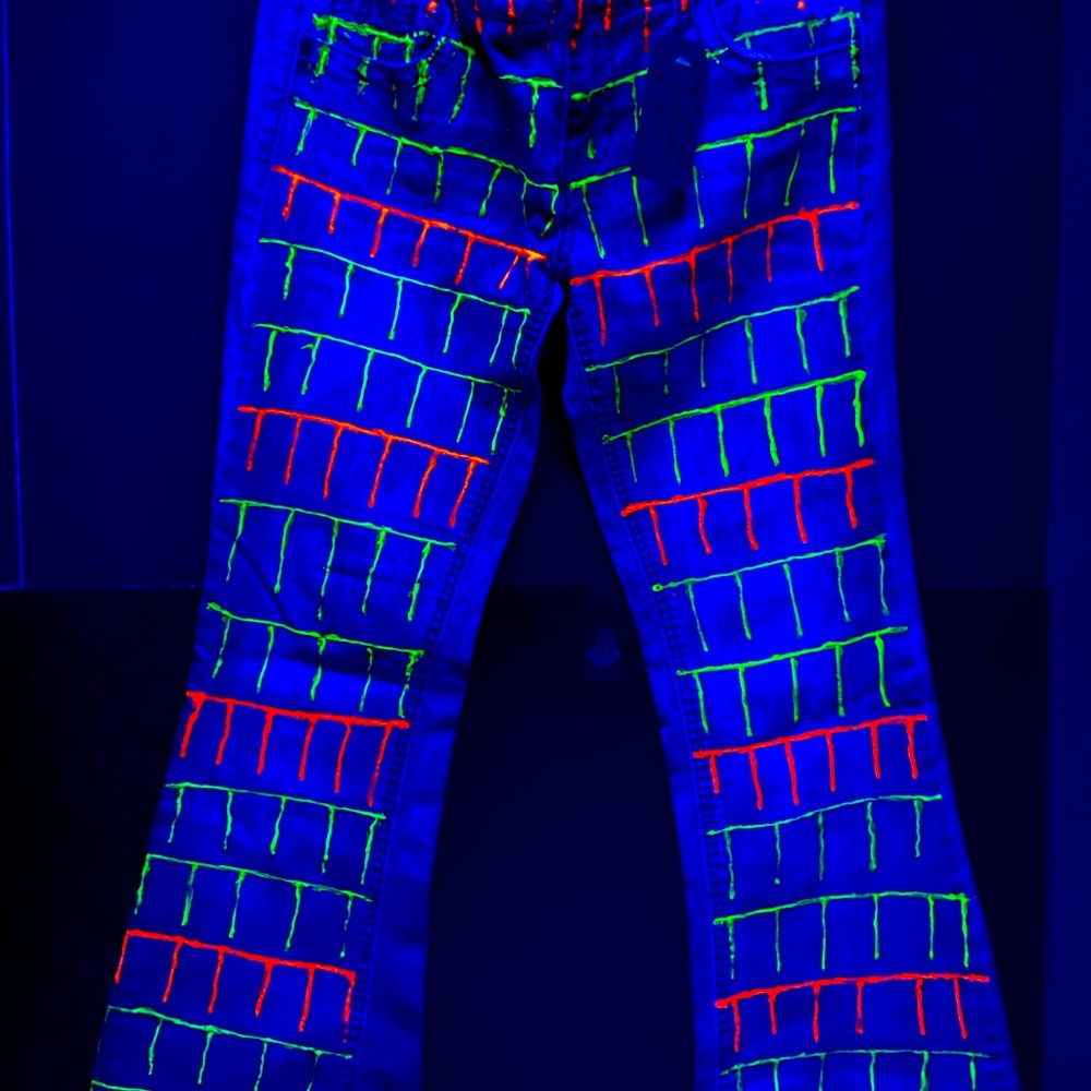 AMETHYST- BOOT CUT GLOW-IN-THE-DARK DESIGNED JEANS